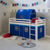HOCHBETT Leiter 90/200 cm Blau - Blau/Weiß, Holz - Homestyle4u
