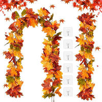 KÜNSTLICHE Herbstgirlande Ahornblätter, 2er-Set - Multicolor, Kunststoff (5cm)