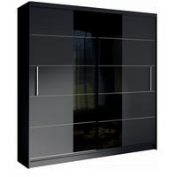 SCHWEBETÜRENSCHRANK BRAGOR 200/215/60cm 2-türig Grau - Grau, Holzwerkstoff (200/215/60cm) - MASSENO