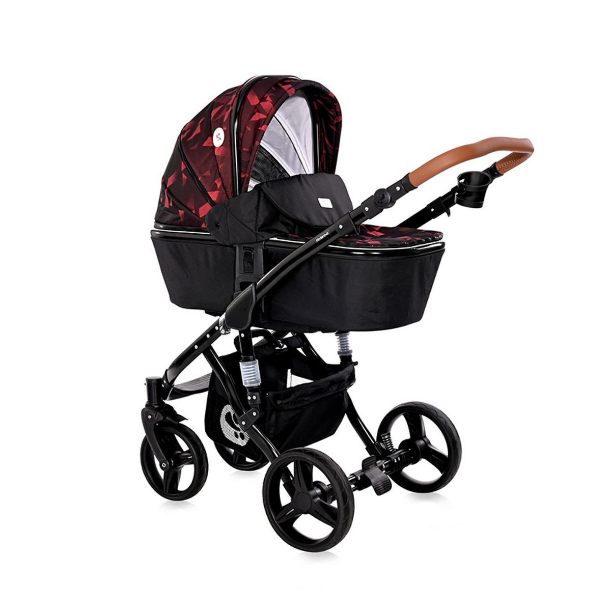 KOMBIKINDERWAGEN Rimini rot-schwarz 2 in 1 Tragewanne Sportsitz Wickeltasche faltbar - Rot/Schwarz, Metall (112/60/117cm) - Lorelli