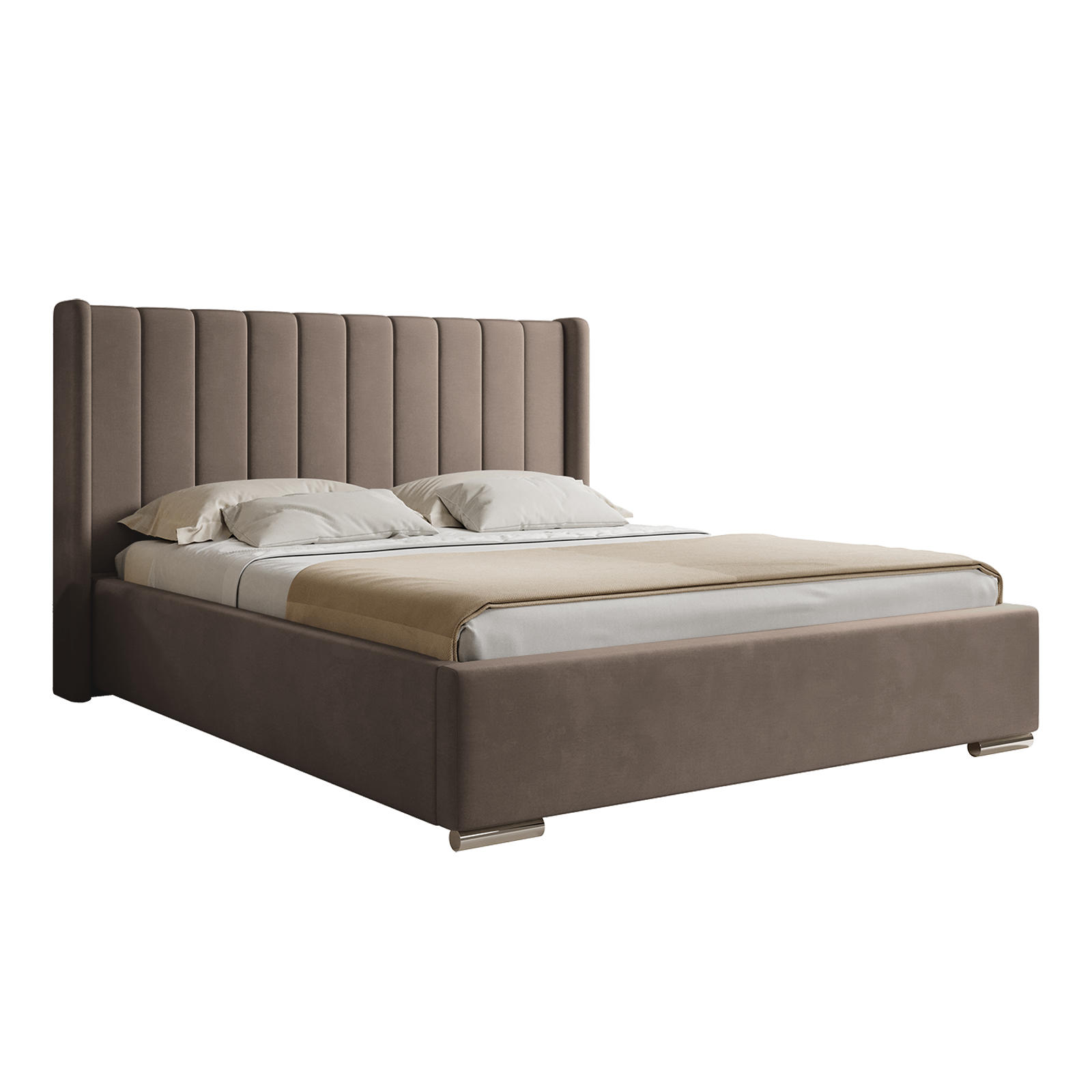 POLSTERBETT PAMBRIA 200x200 cm, Taupe - Taupe, Textil (200/200cm) - Fedve