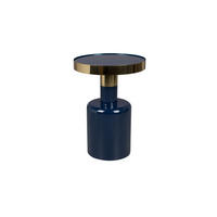 BEISTELLTISCH Glam Rund 36 cm Blau/ Gold - Blau, Metall (36/36/51cm) - Zuiver