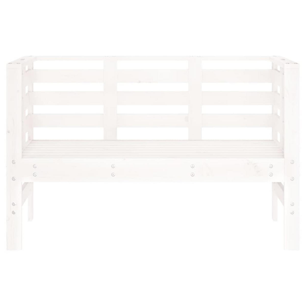 GARTENBANK Weiß 111,5x53x71 cm Massivholz Kiefer - Weiß, Holz (111.5/71/53cm) - furnicato