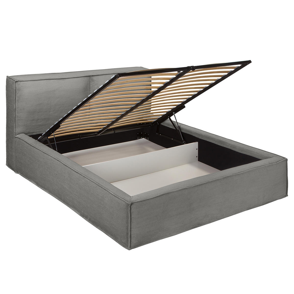 POLSTERBETT - Graphitfarben, Textil (140/200cm) - home24