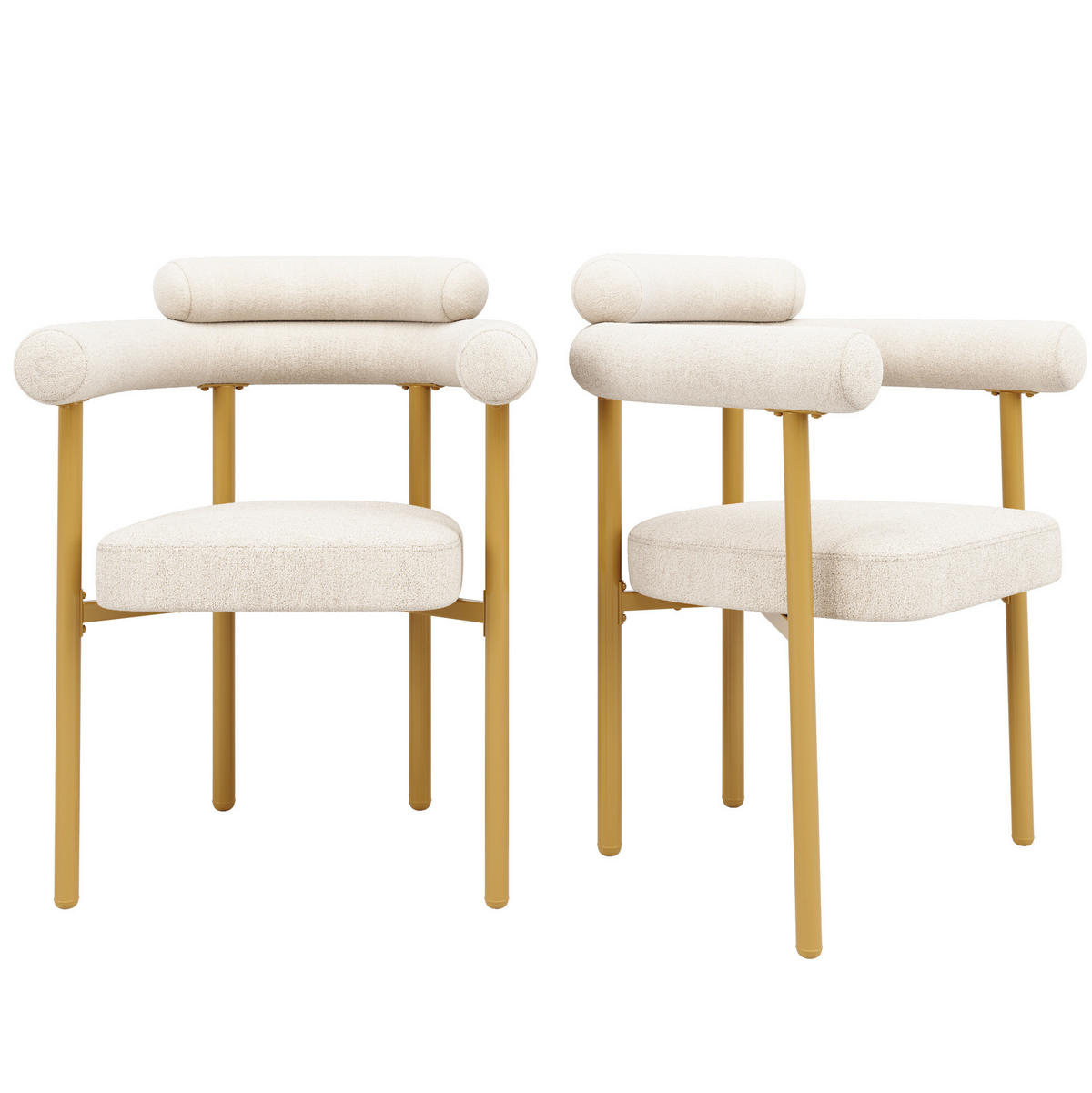 ESSZIMMERSTUHL mit ergonomischer Rückenlehne 70 x 62 x 84 cm Beige - Beige, Metall (62/84/70cm) - Meubliv