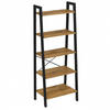 STANDREGAL Holzoptik Metall Erlefarben Schwarz 5 Ablagen 172×56×34 cm - Erlefarben/Schwarz, Holzwerkstoff/Metall (56/172/34cm) - Begryf