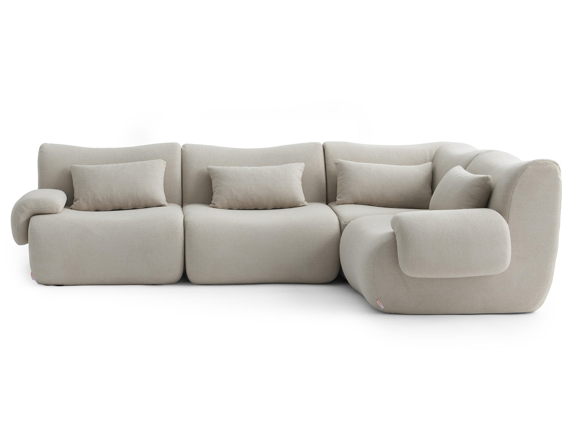 ECKSOFA Bouclé-Stoff Steinbeige - Greige, Textil (269/182cm) - MILYsofa