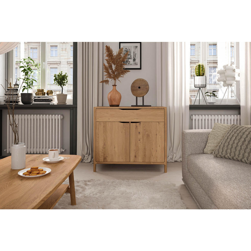 Thumbnail - byoak Kommode, Wildeiche, Holz, Kerneiche, 80x80x50 cm, Wohnzimmer, Kommoden & Sideboards, Kommoden