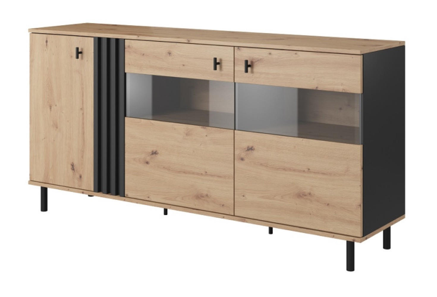 SIDEBOARD Weiß MANDI E Mit LED-Beleuchtung - Multicolor, Holzwerkstoff (165.1/82.2/40cm) - Sepro Meble