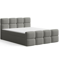 BOXBETT Rivon 140x200 Bouclé-Stoff Grau - Grau, Holz/Textil (140/200cm) - Graingold