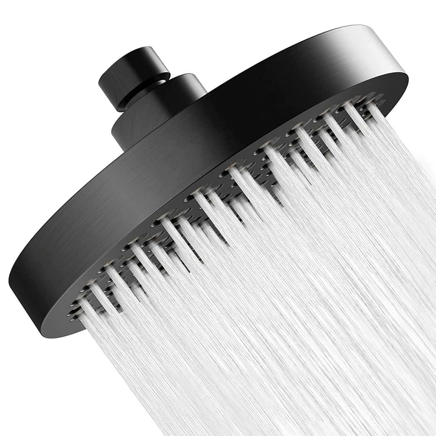 KOPFBRAUSE Regendusche Schwarz 6 Zoll - Schwarz, Kunststoff (15.2/12.7/15.2cm)