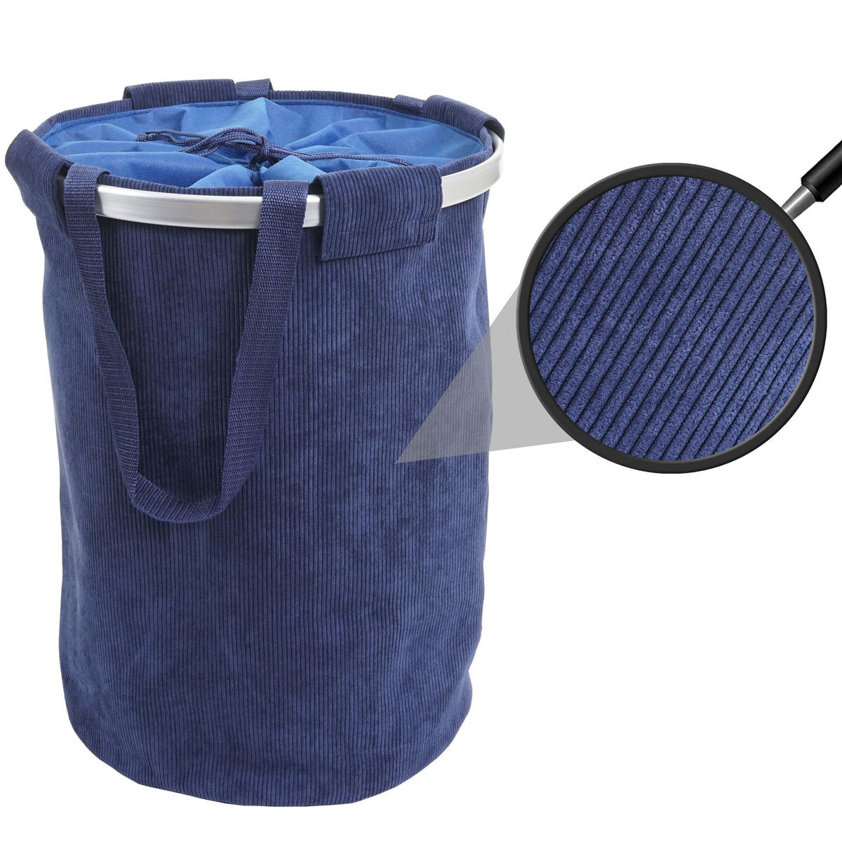KOŠ NA PRÁDLO Modrý - modrá, textil (39/55/39cm) - MCW