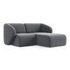 ECKSOFA Rechts Samt Stoff Grau - Edelstahlfarben/Schwarz, Holzwerkstoff/Kunststoff (178/166cm) - Makamii