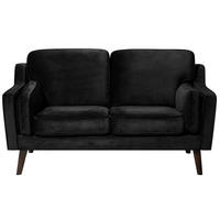 2-SITZER-SOFA Samtstoff Schwarz Lokka - Schwarz, Textil (150/85/83cm) - Beliani