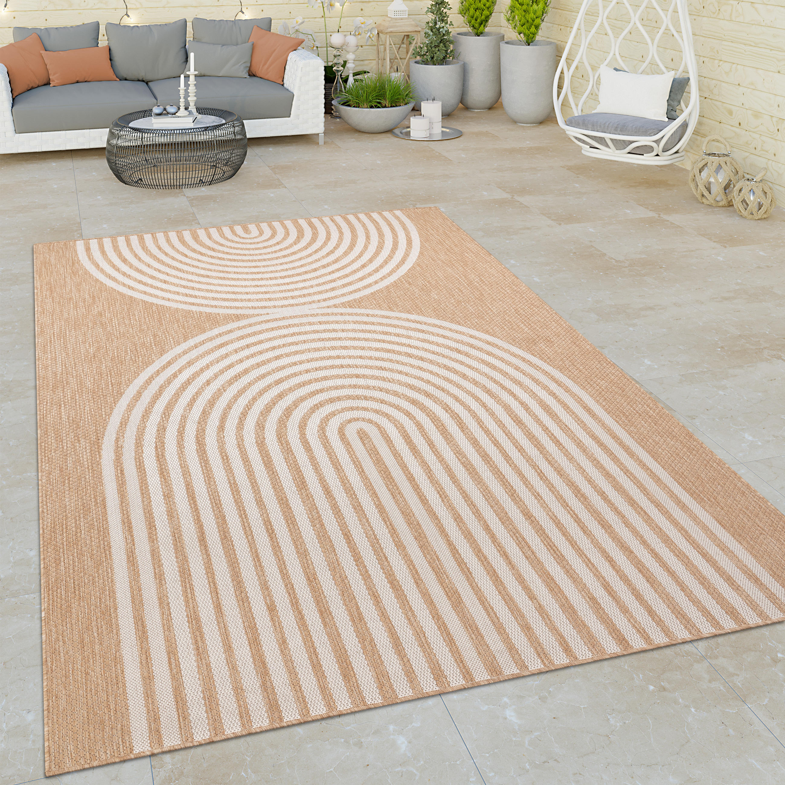 OUTDOORTEPPICH 60/100 cm Illusion 328 - Beige, Textil (60/100cm) - Paco Home