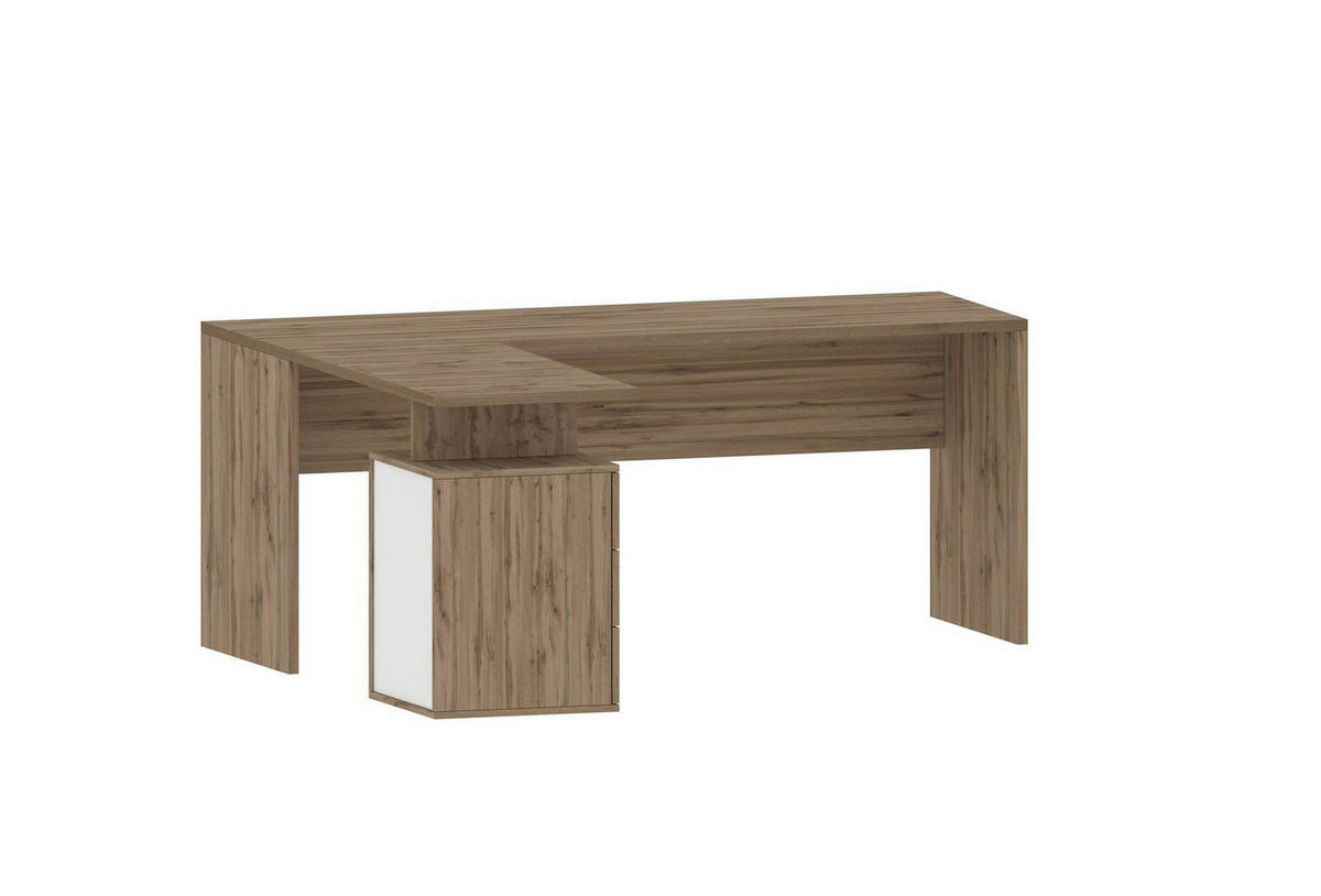 ECKSCHREIBTISCH Eiche 60/180/75 cm - Braun, Holzwerkstoff (60/180/75cm) - DMORA