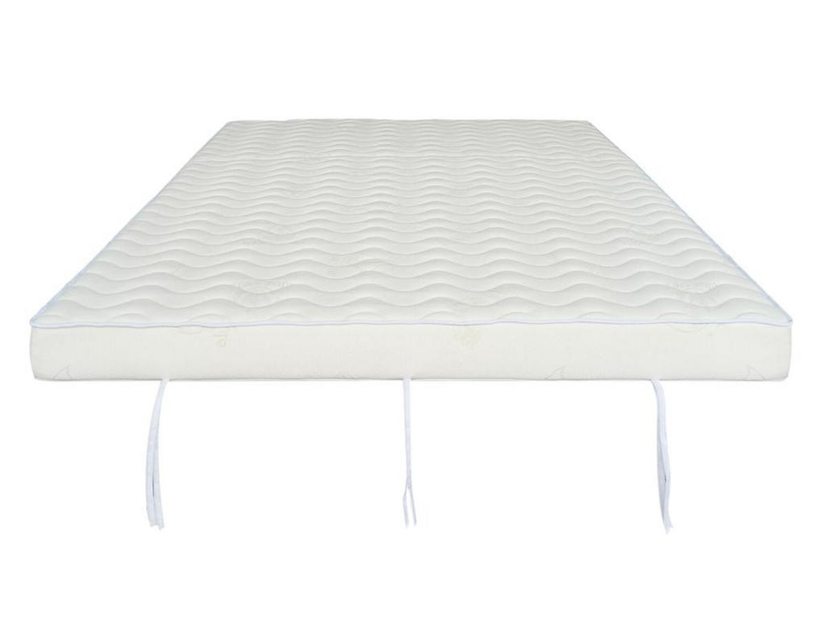 MATRATZE für Schlafsofa Klappsofa - 140 x 190 cm - Kaltschaum mit Aloe Vera - 1 Zone - Härtegrad 2 - Stärke 12 cm - FIESTA von NATUREA - Weiß, Textil - Vente-Unique