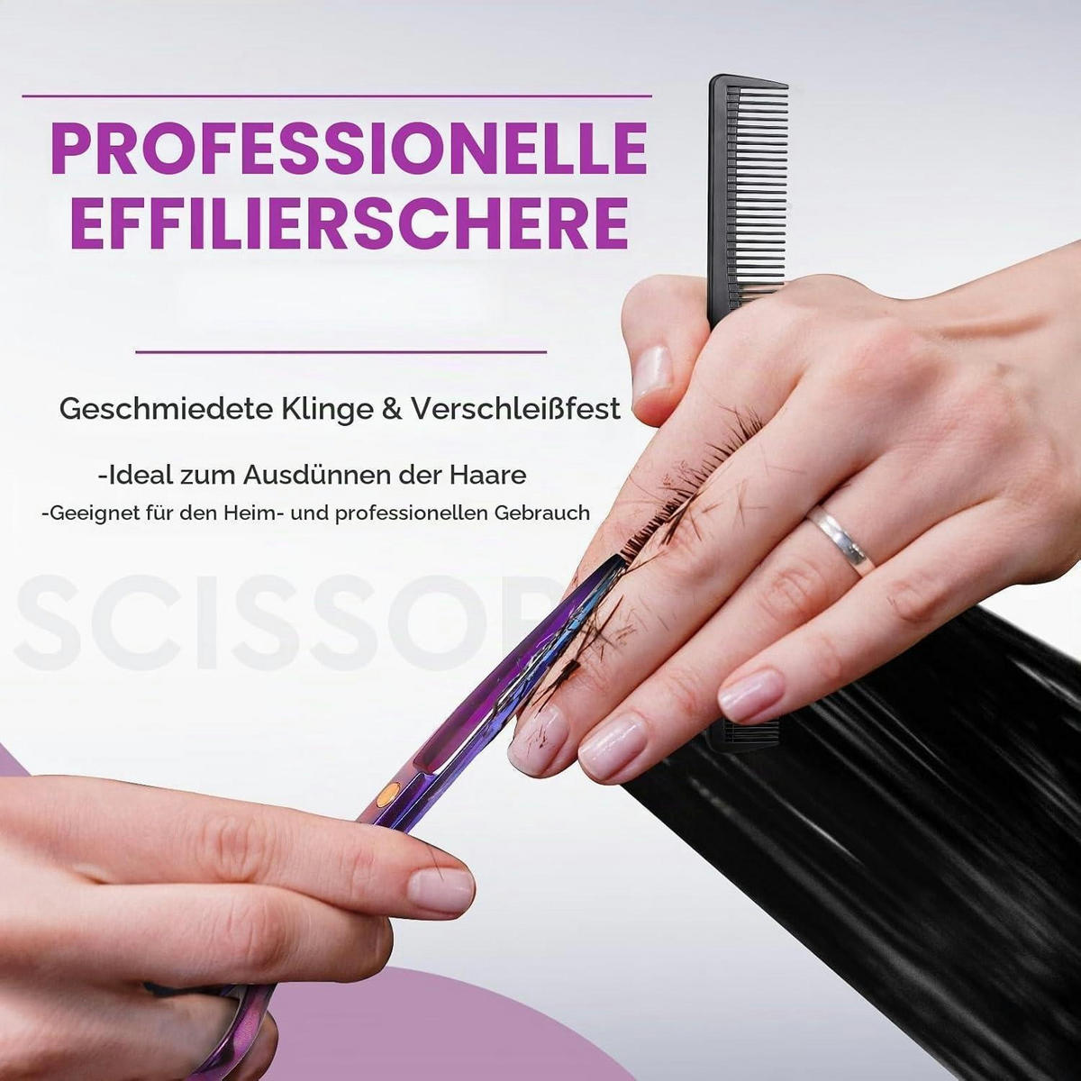 FRISEURSCHEREN Set 10-teilig Lila - Lila, Metall (7/1/17cm)