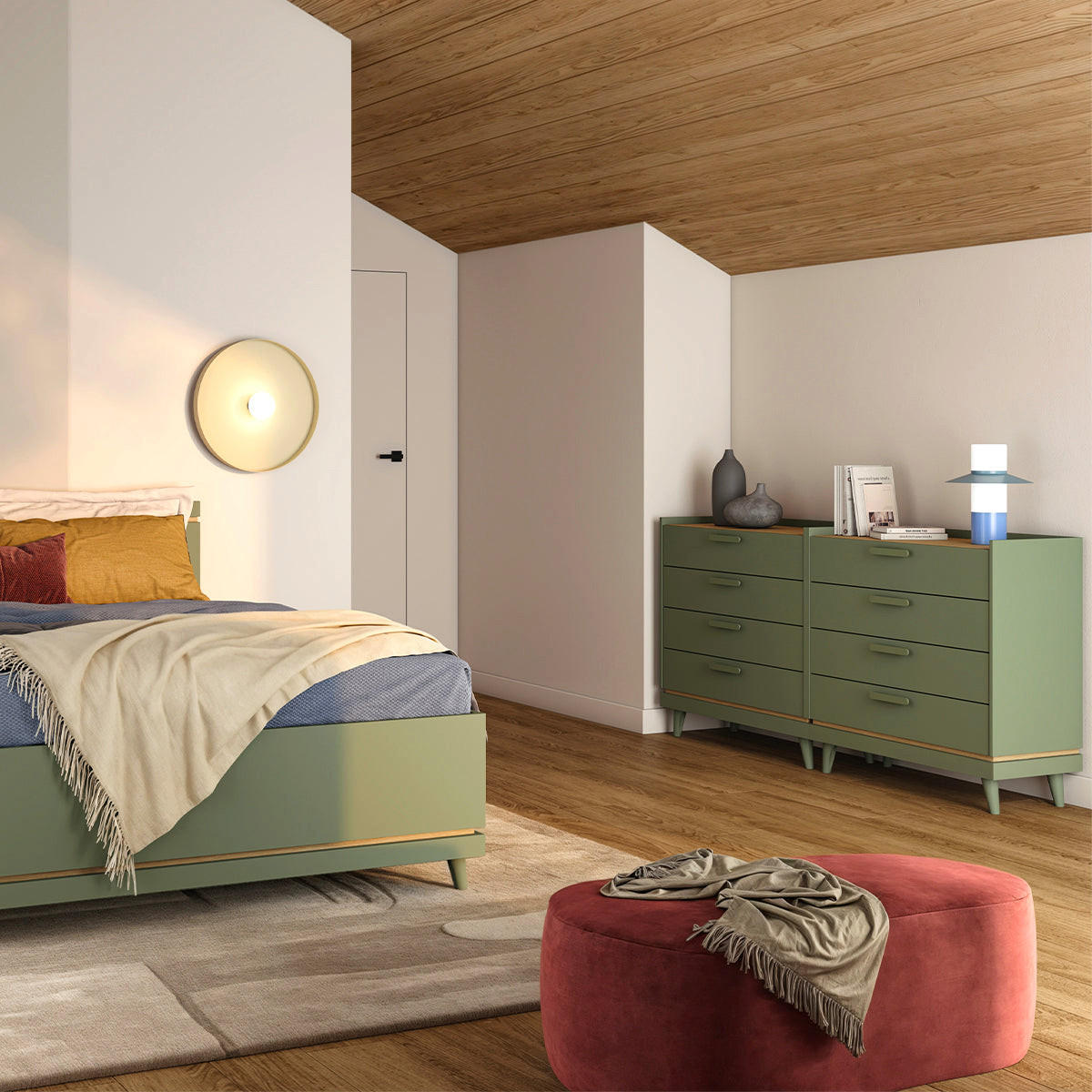 KOMMODE Sandy Grün - Grün, Holzwerkstoff (90/90/40cm) - Petits-meubles