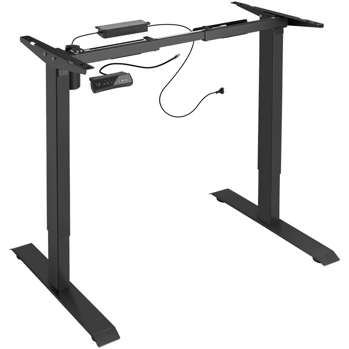 TISCHGESTELL Piotr,85 - 129 x 65 x 71 - 121 cm,schwarz - Schwarz, Metall (129/65/121cm) - tectake