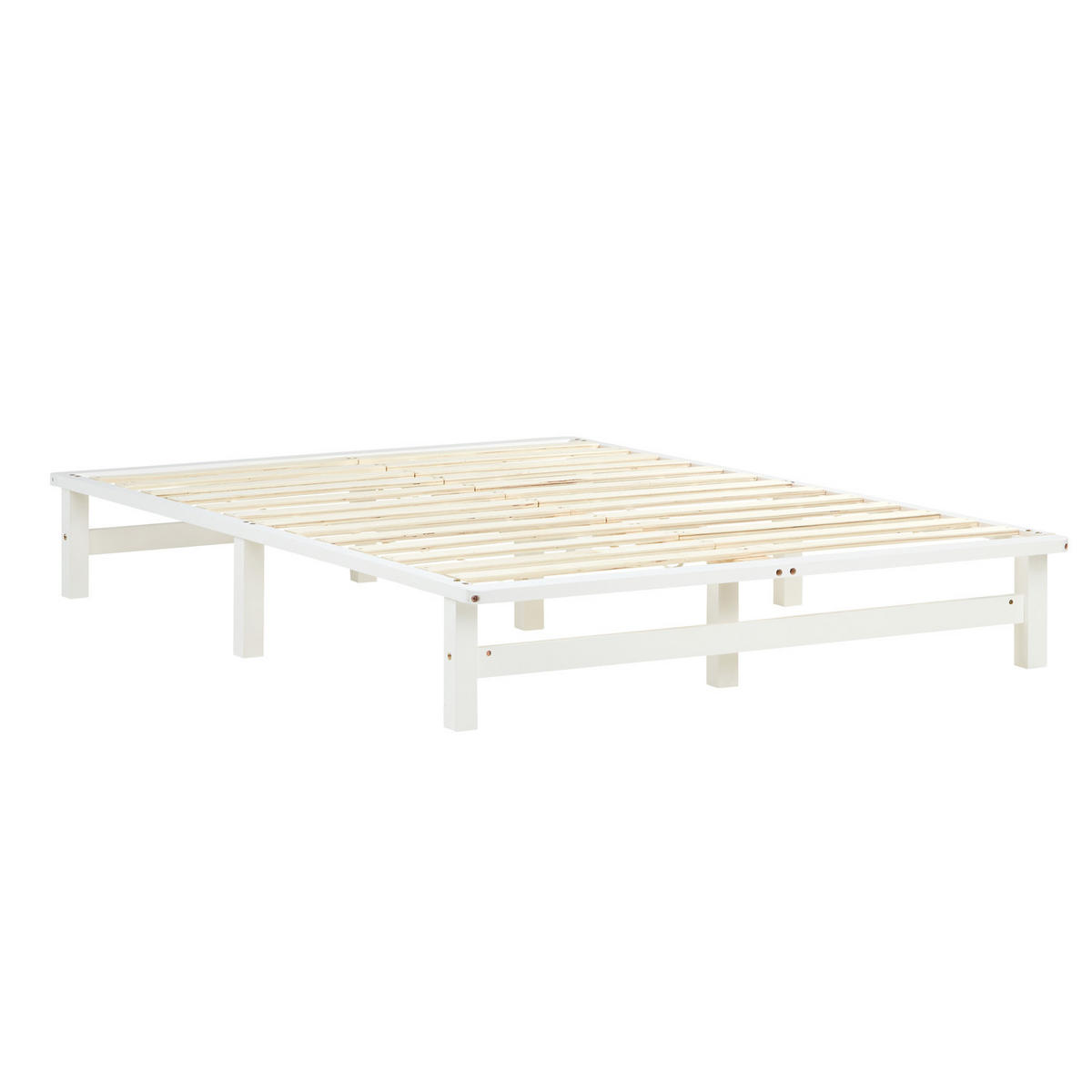 HOLZBETT mit Matratze 140/200 cm weiß - Weiß, Holz (140/200cm) - Homestyle4u