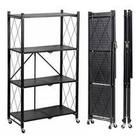 RAFT metalic rabatabil cu roți - negru, compozit lemnos (72/127/34cm) - RAUMHIRSCH FURNITURE