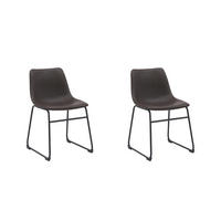 ESSZIMMERSTUHL Risto Braun 55/47/79 cm 2er-Set - Dunkelbraun, Textil (47/79/55cm) - LABEL51
