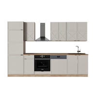 KÜCHENZEILE Fame-Line GrauBeige/Goldkraft Eiche 300 cm, AP Eiche - Honigeiche/Grau, Holzwerkstoff (300/81.6/60cm) - Vicco