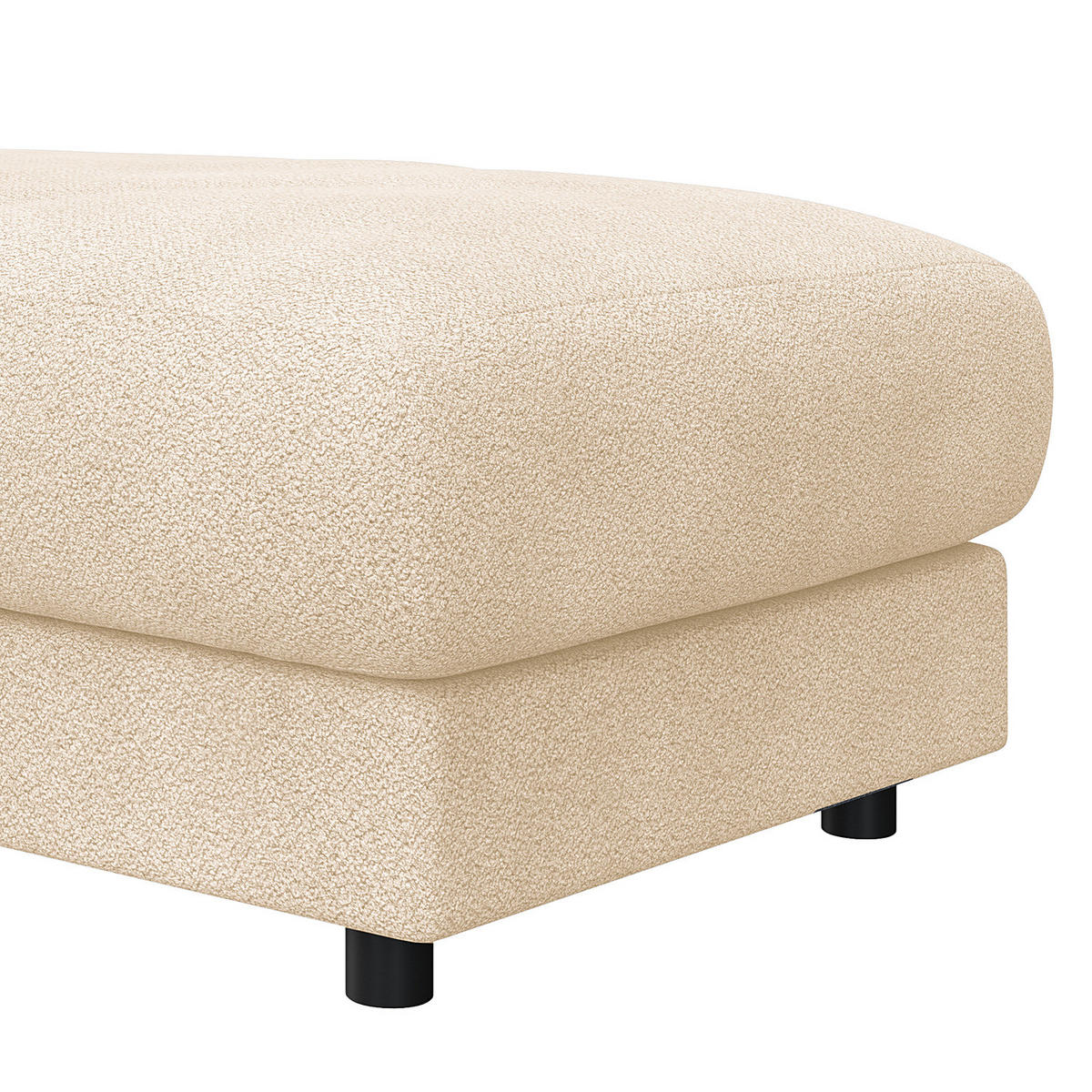 POLSTERHOCKER - Beige/Schwarz, Holz/Kunststoff (107/41/77cm) - home24