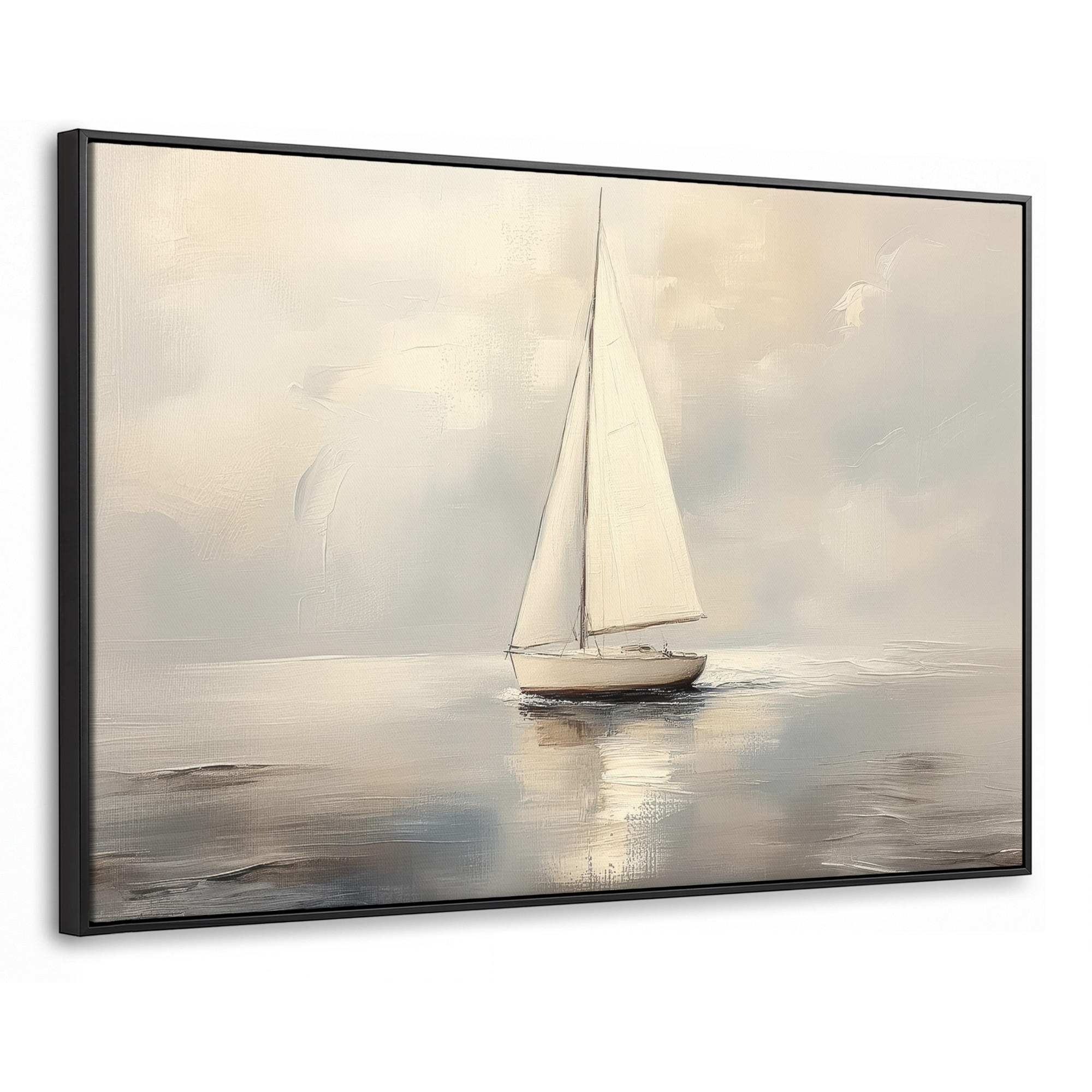 MuchoWow Leinwand Creme 120x80 cm