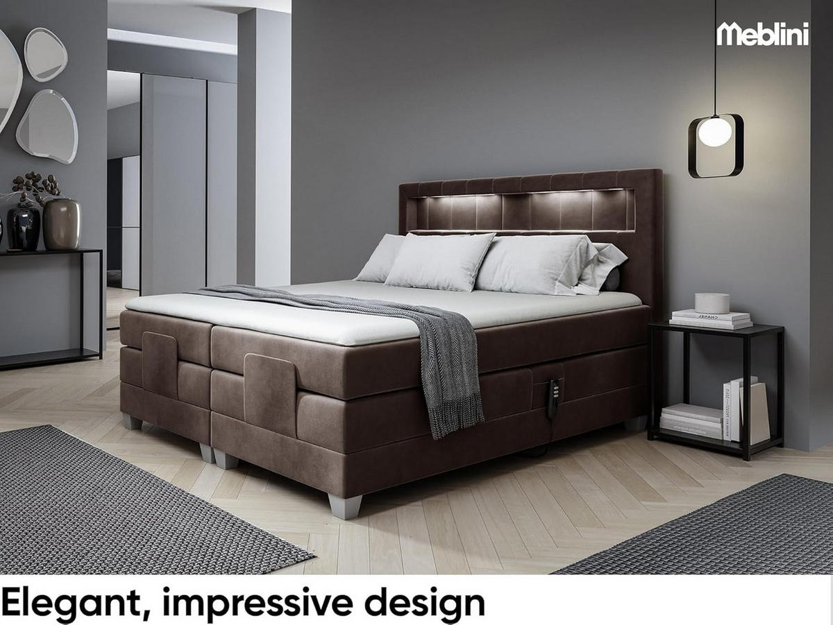 BOXSPRINGBETT ASPERO - Braun, Holzwerkstoff (200/200cm) - Meblini