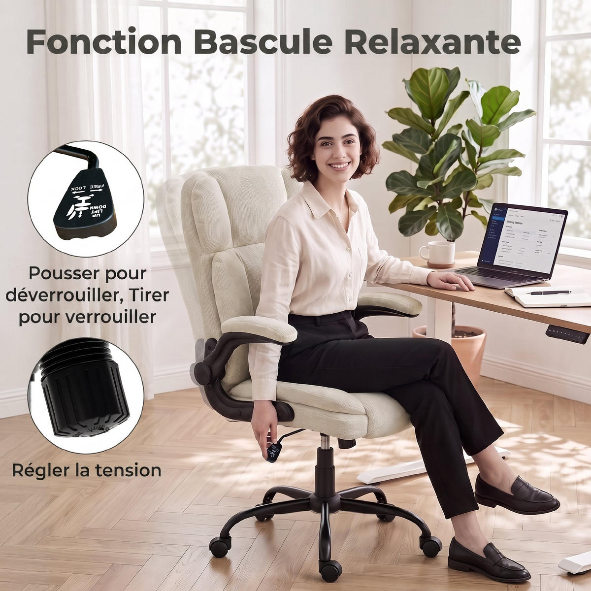 BÜROSTUHL Beige 70.0/67.0/108.0 cm - Beige, Metall (67/108/70cm)