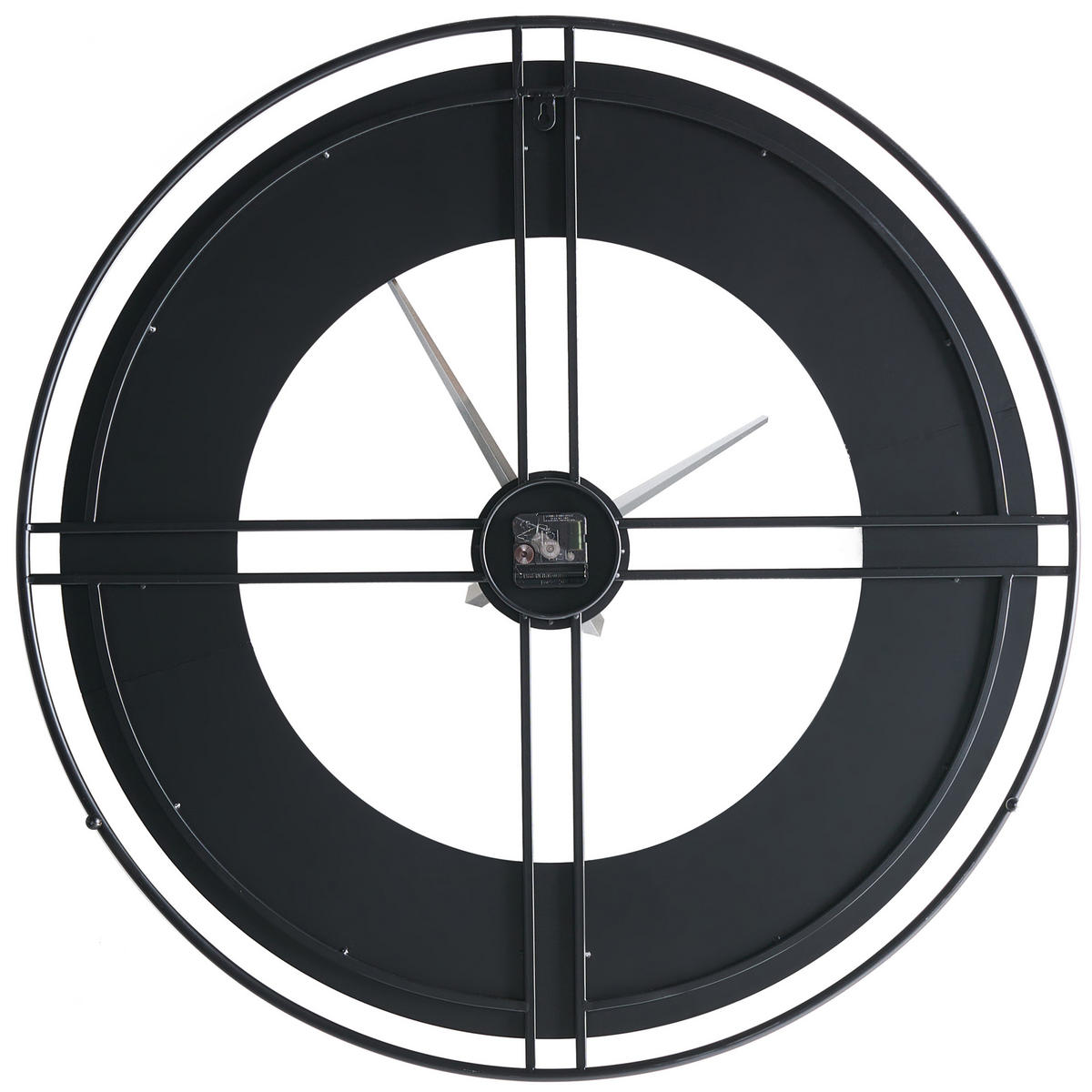 WANDUHR 80 cm Metall Schwarz Perigny - Schwarz, Metall (80/80/4cm) - Beliani