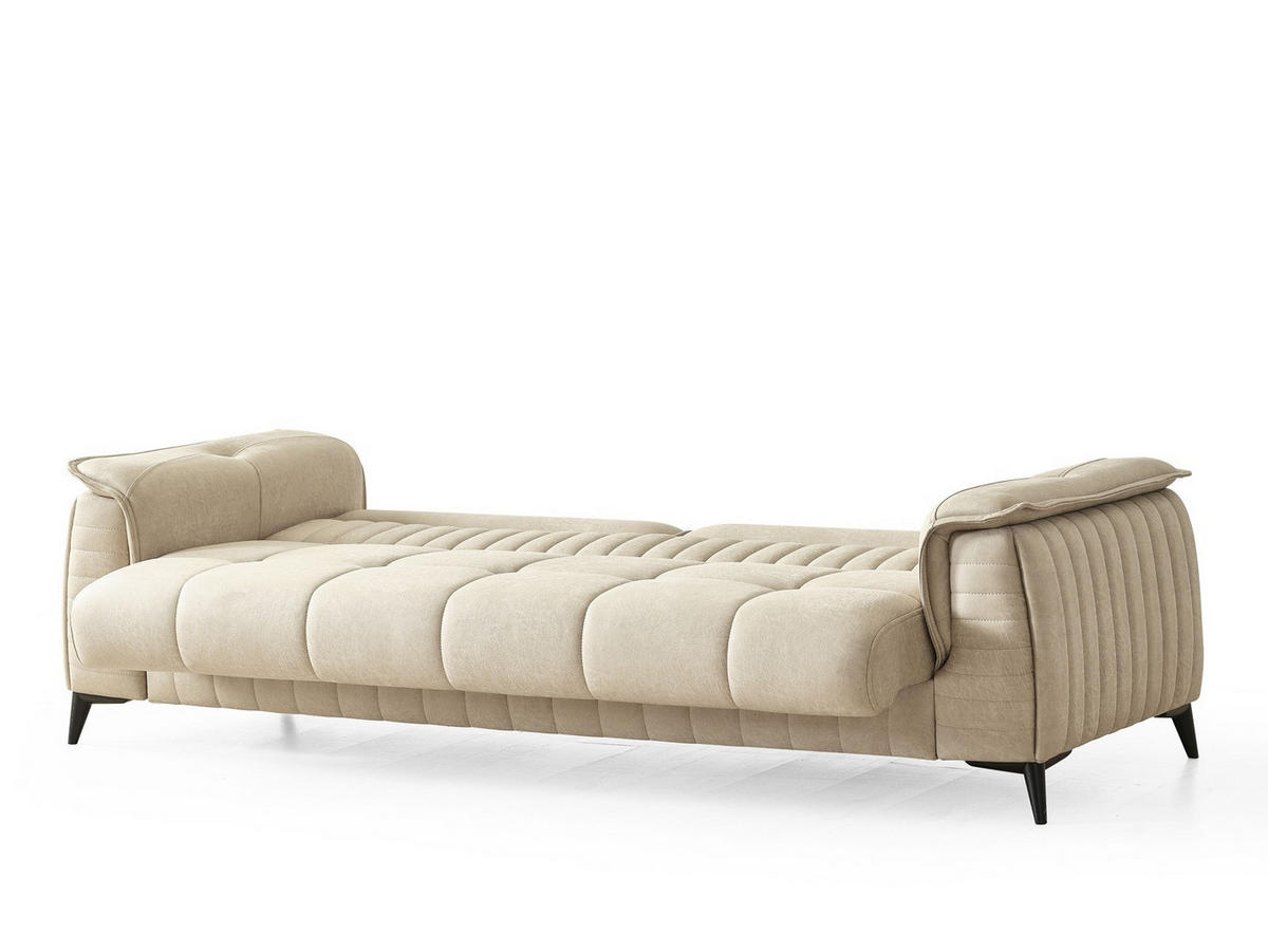 SITZGARNITUR Regina, Beige Stellvariante 3+3 - Beige, Holzwerkstoff/Kunststoff (243/85/95cm)