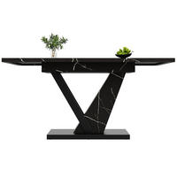 AUSZIEHTISCH Marmoroptik Schwarz 120-160/75/75,5 cm - Schwarz, Holz (75/120/75.5cm) - PANGIVO