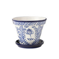 BLUMENTOPF GRANADA PATTERN - Töpferei - Blau - XL - Ø 50 cm - Multicolor, Keramik (50/40cm) - J-Line