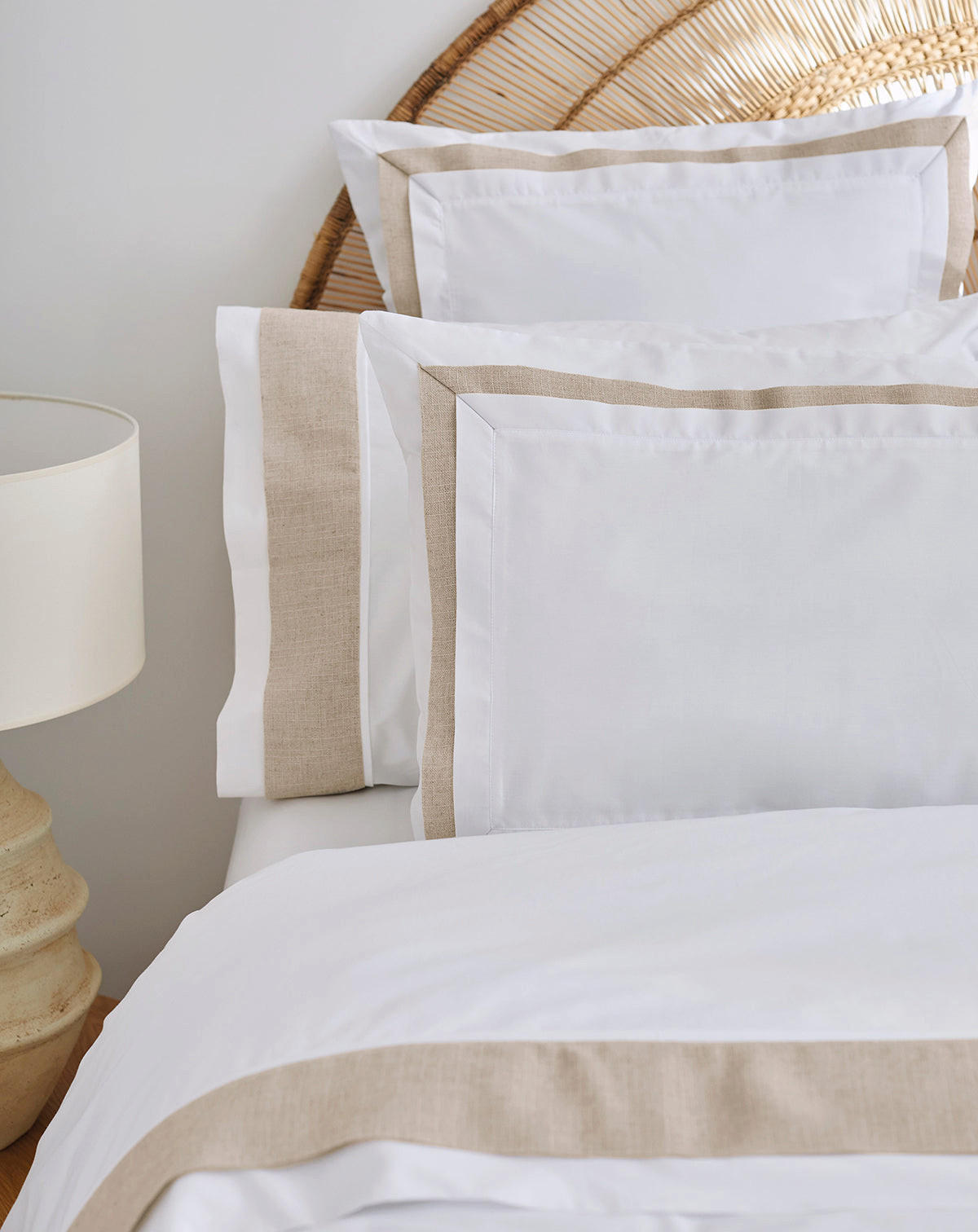 KOPFKISSENBEZUG Athens 2er set, 50x75 cm, Perkal - Weiß, Textil (50/75cm) - SOWL