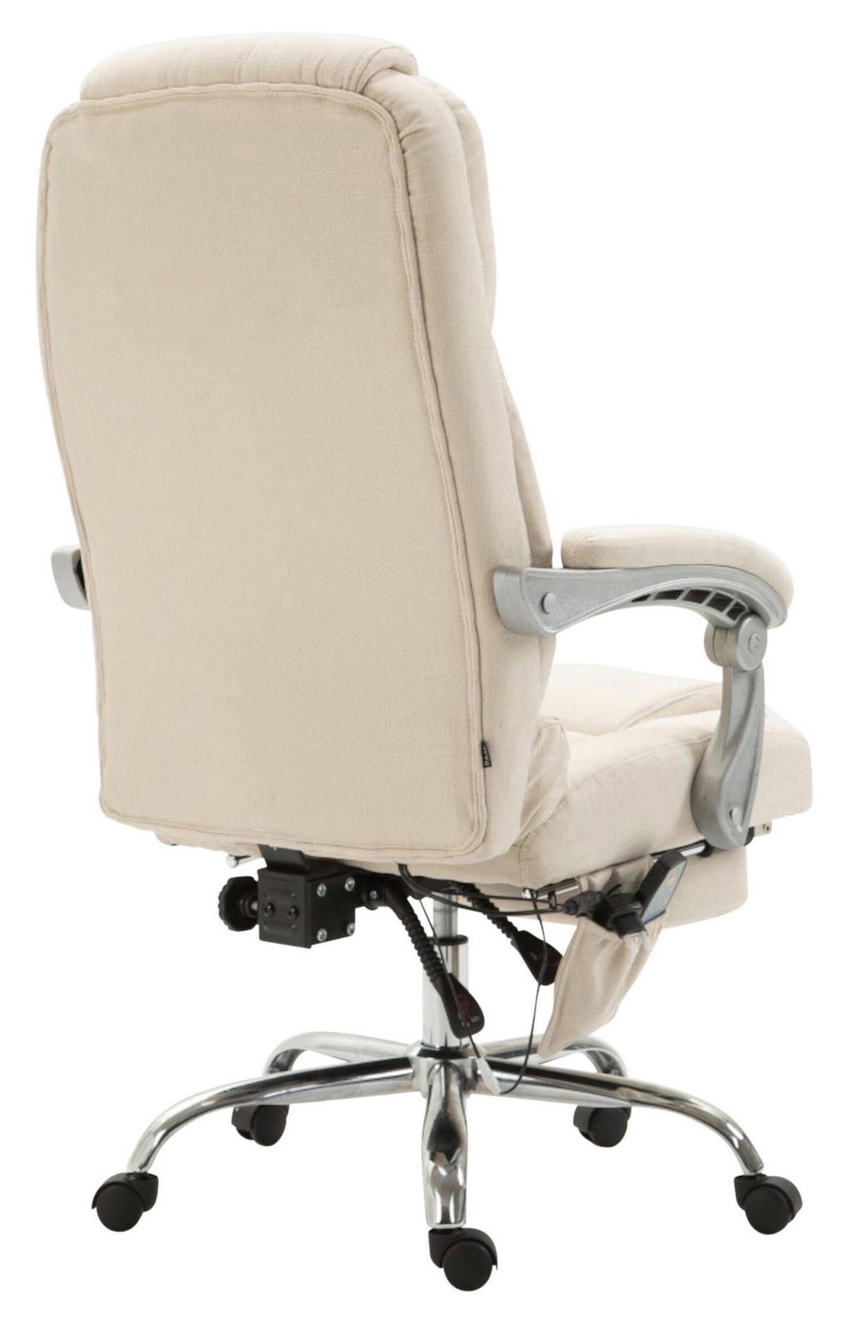 BÜROSTUHL Pacira, Stoff mit Massagefunktion Creme - Creme, Textil/Metall (68/127/64cm) - TPFLiving