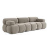 3-SITZER SOFA Samt Stoff Grau - Taupe/Lila, Kunststoff/Textil (285/70/96cm) - Makamii