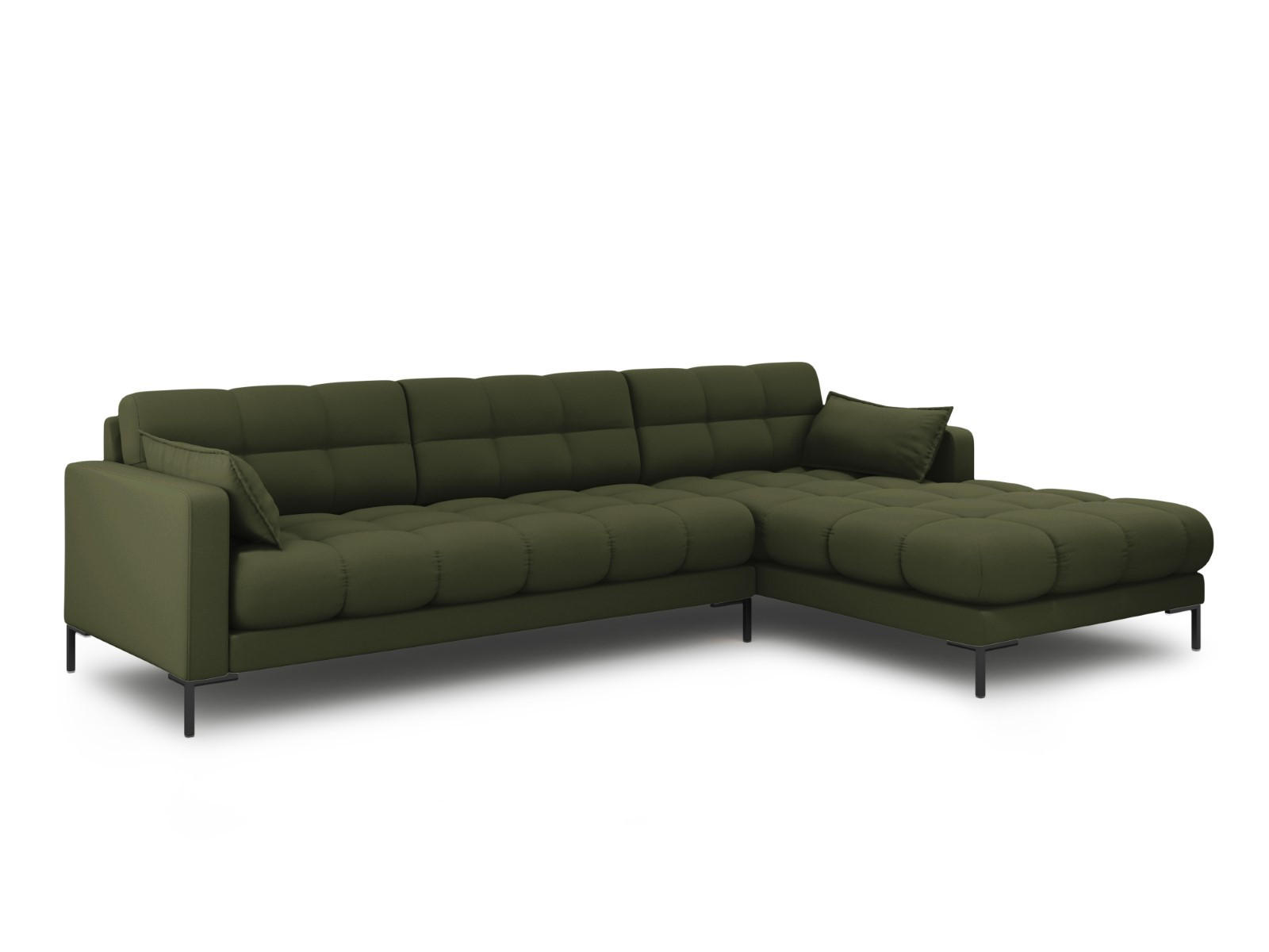 ECKSOFA rechts Mamaia aus strukturiertem Stoff grün 5 Sitzplätze - Grün, Textil (185/293cm) - Micadoni