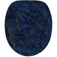 WC-SITZ Marmor Darkblue - Blau, Holzwerkstoff (38/6/47cm) - Sanilo