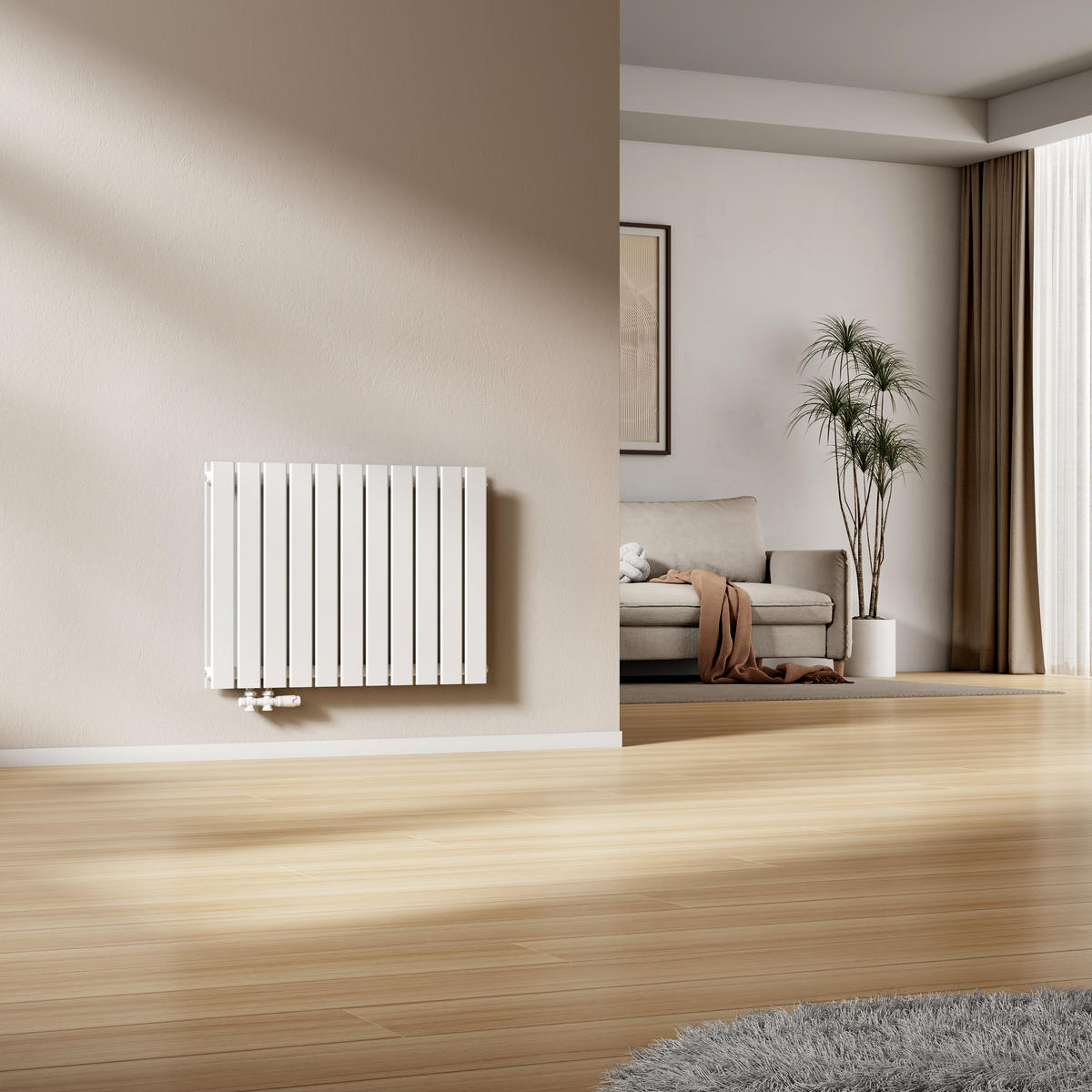 HEIZKÖRPER Flachheizkörper Weiß 63/85/6,6 cm - Weiß, Metall (85/63/6.3cm) - EMKE