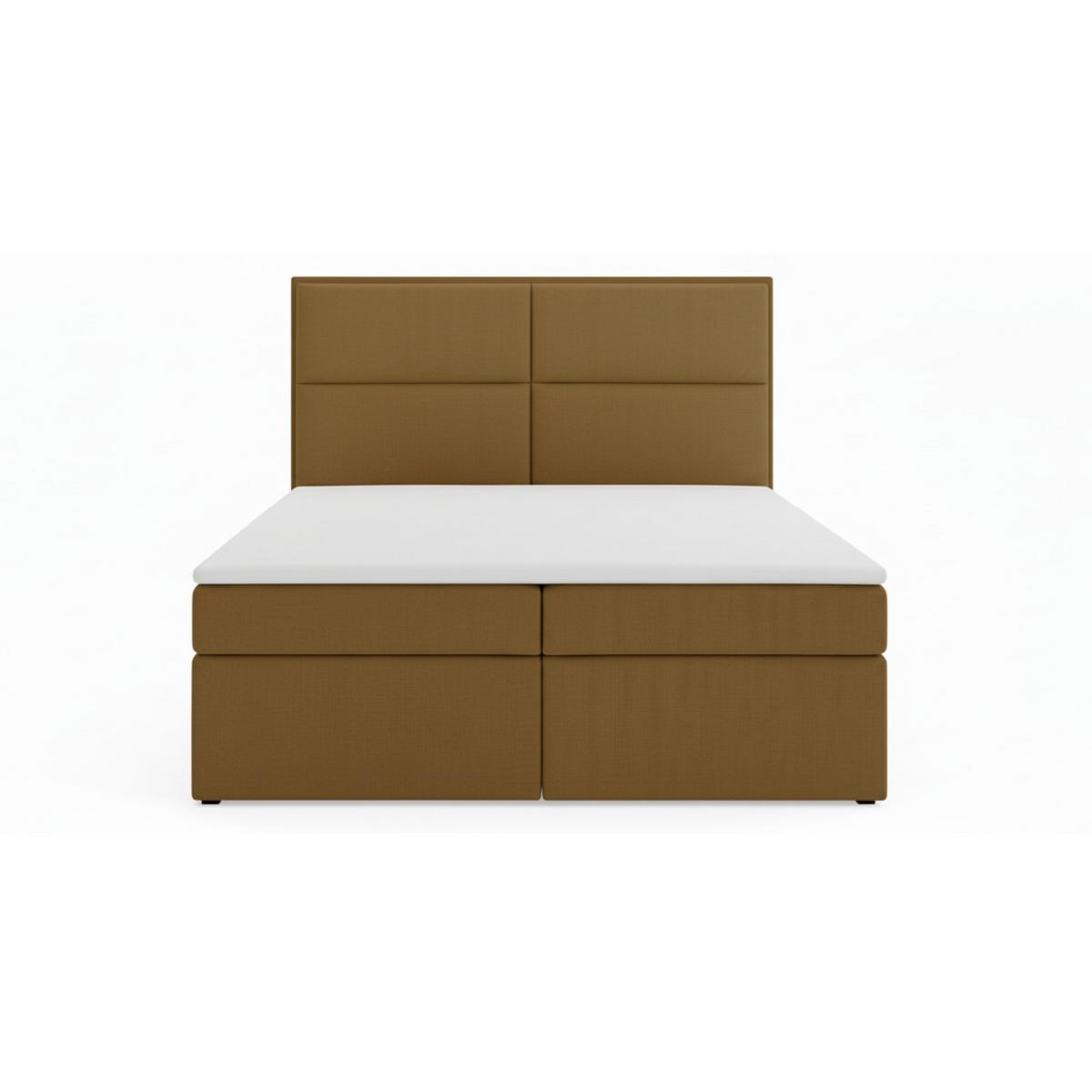 BOXSPRINGBETT AURORA mit Topper und Bettkasten, Honig, 180x200 cm - Honig, Textil (180/200cm) - KS Home Concept