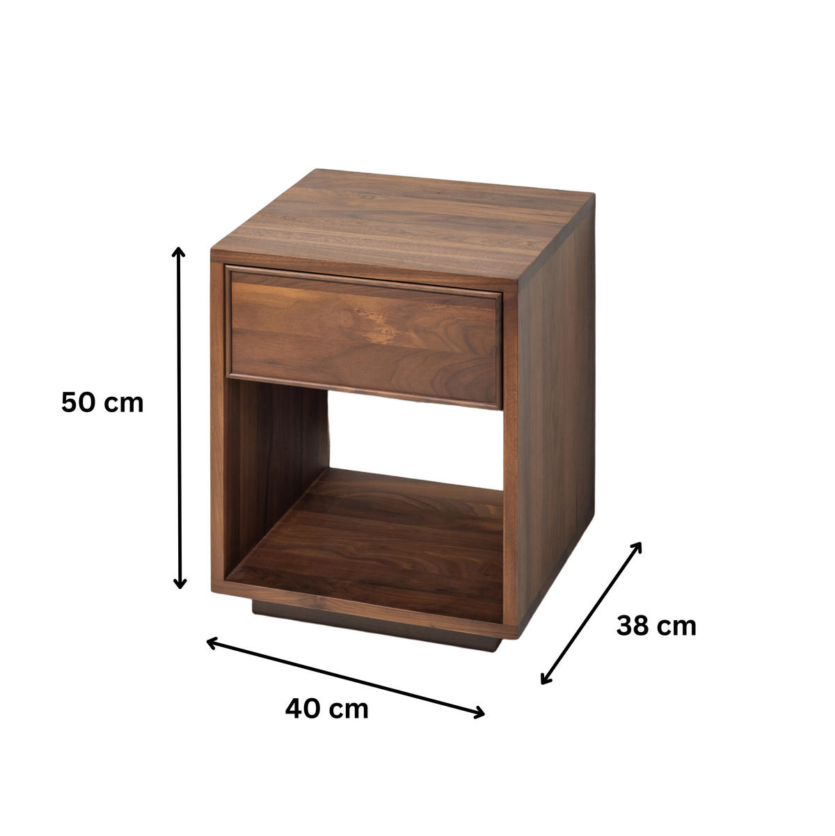 NACHTTISCH Emma 2 2er Set, Walnuss - Braun, Holz (40/50/38cm) - WOODEK