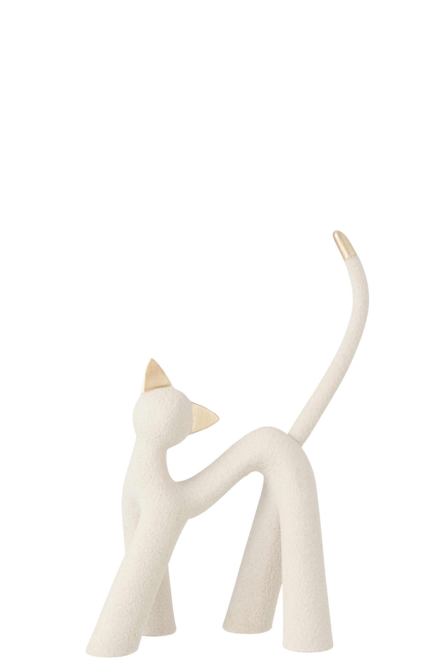 DEKOOBJEKT KATZE MODERN - Grau, Glas/Naturmaterialien (13.5/44/32cm) - J-Line