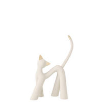 DEKOOBJEKT KATZE MODERN - Grau, Glas/Naturmaterialien (13.5/44/32cm) - J-Line