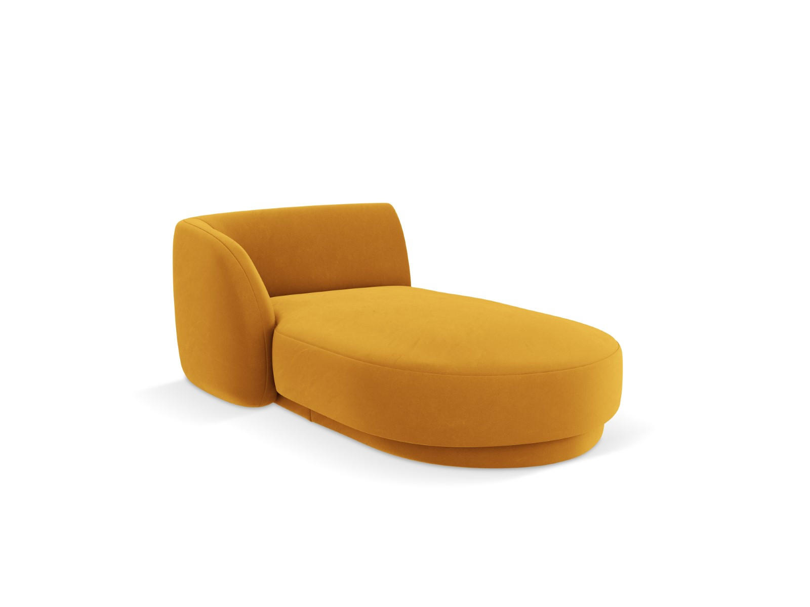 CHAISELONGUE links Miley aus Samt gelb - Gelb, Textil (90/70/156cm) - Micadoni