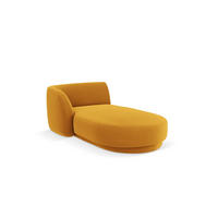 CHAISELONGUE links Miley aus Samt gelb - Gelb, Textil (90/70/156cm) - Micadoni