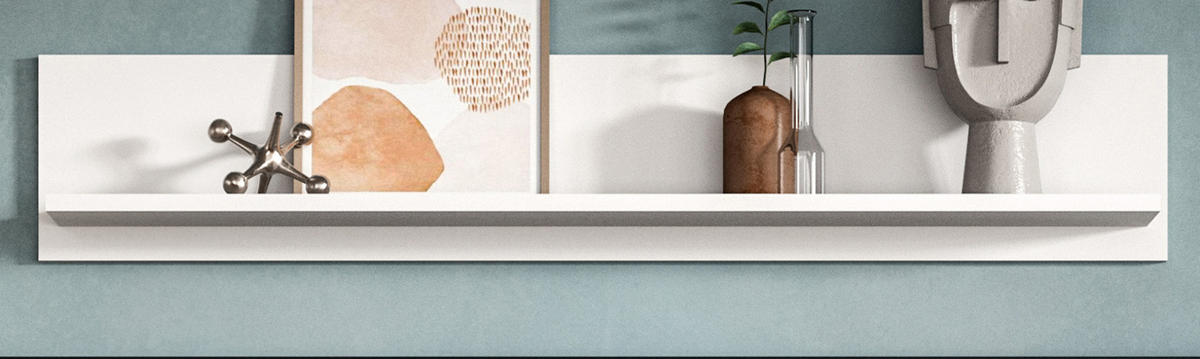 WANDBOARD weiß, Wandregal 110 cm - Weiß, Holzwerkstoff (110/20/15cm) - Inn.Furn