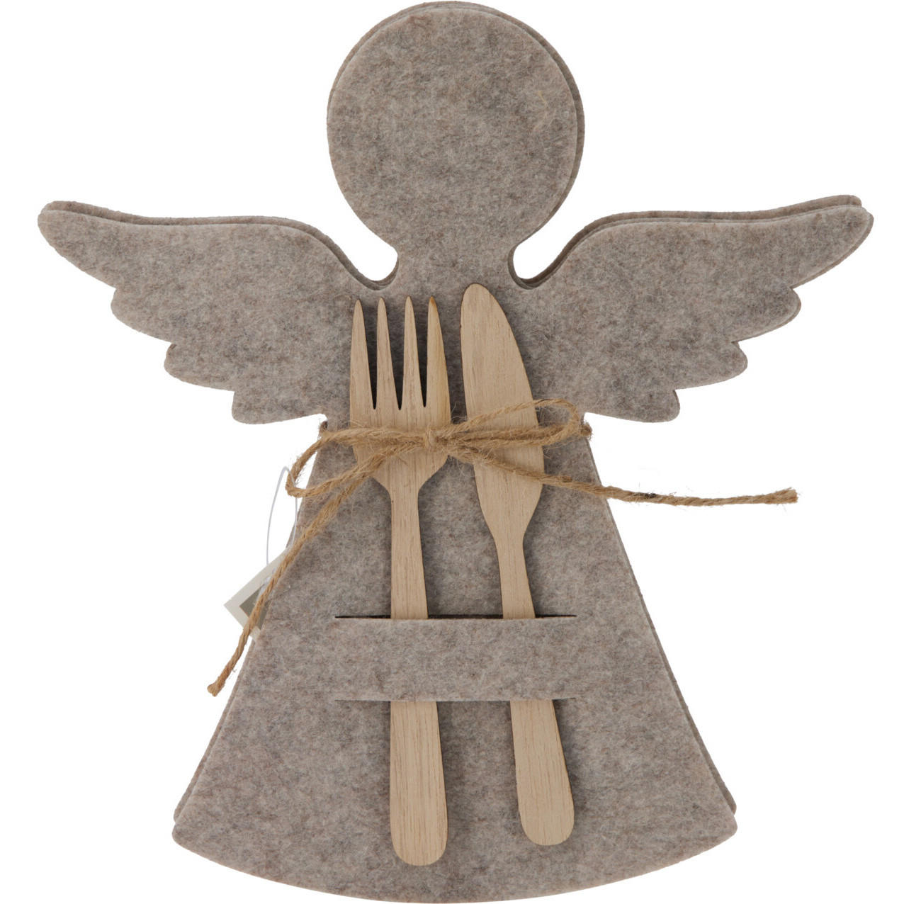 BESTECKTASCHE Filz Engel 22/20 cm - Beige, Textil (20/1/22cm) - Home Styling Collection